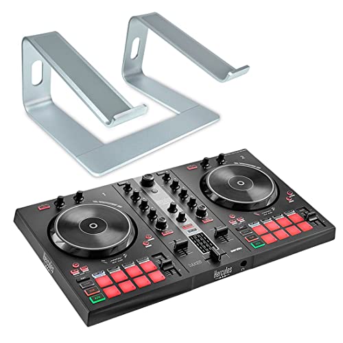 Hercules DJControl Inpulse 300 MK2 2 Deck DJ Controller + keepdrum Soporte para ordenador portátil,...