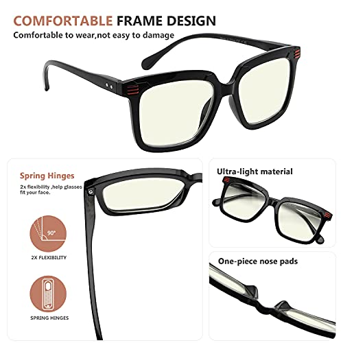 Image of Eyekepper 4-pack Reading Glasses Blue Light Blocking Square Computer Readers Women