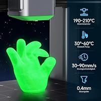EONO 3D Druck Glow in the Dark TPU Filament Set 4×250g Nachtleuchtendes Flexibles TPU 95A, UV-Aktiv & Stoßfest, Für FDM 3D-Druck, Farben: Blau, Grün, Lila, Gelb, Ideal für Modelle, Dekorationen & DIY – Ansicht 6