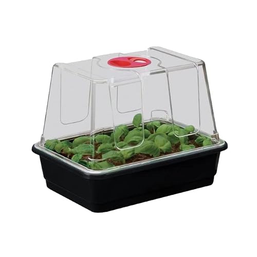 Image of Muddy Hands High Dome Propagator Garden Greenhouse Plant Seedling Seed Germination Tray with Lid (Tray Comes With Drainage Holes) (Small)