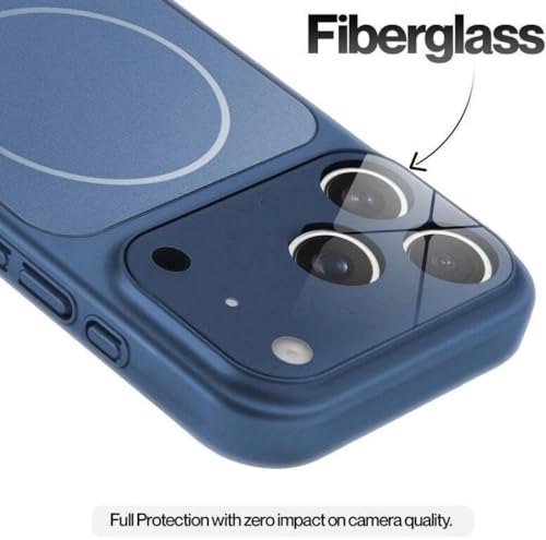 Image of for iPhone 17 Pro Max |Convert to 17 pro /17 Pro Max Style Premium Back Glass Magsafe Wireless Charge Converter Cover for iPhone 17 Pro Max |Convert to 17 pro /17 Pro Max (Blue)
