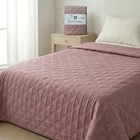 o-day Renato Balestra Frühlings-Steppdecke für Doppelbett, hergestellt in Italien, aus weichem Polyester, Sommer-Tagesdecke, einfarbig (Puder, Doppelbett 255 x 245 cm)