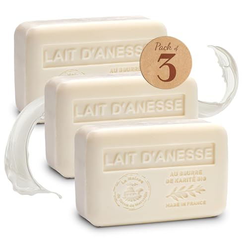 La Maison du Savon de Marseille Lily Of The Valley Soap Bars 3xPack – Enriched With Organic Shea Butter - 97% Natural Ingredients - Traditionally Made - French Milled in Provence - Gentle For Skin – 3x8.8 oz - La Maison Du Savon