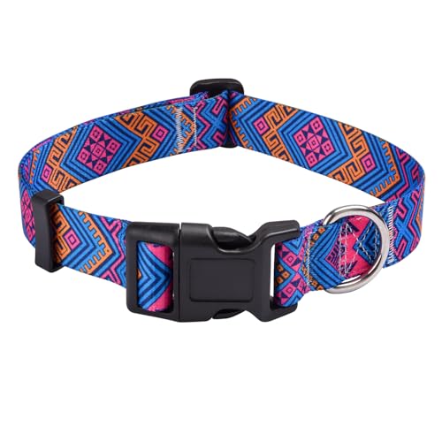 Mihqy Dog Collar with Bohemia Floral Tribal Geometric Patterns
