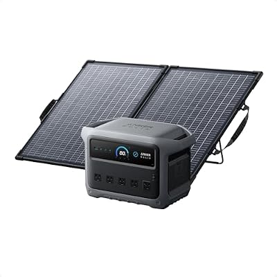 Anker SOLIX C1000 Gen 2 Portable Power Station with 100W Bifacial Solar Panel, 2,000W (Peak 3,000W) Solar Generator, Full Charge in 49 Min, 1,024Wh LiFePO4 Battery for Home, Power Outages, and Camping