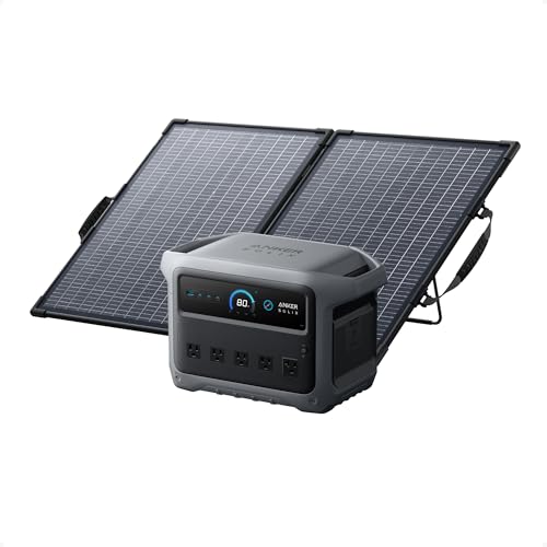 Image of Anker SOLIX C1000 Gen 2 Portable Power Station with 100W Bifacial Solar Panel, 2,000W (Peak 3,000W) Solar Generator, Full Charge in 49 Min, 1,024Wh LiFePO4 Battery for Home, Power Outages, and Camping