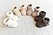 A pair of 100% Cotton Baby Booties, Handmade, Crochet Crib shoes, Newborn size - 0-3month (Coffee)