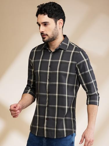 Image of Being Human Blue Slim Fit Regular Collar Men's Shirt Clothing