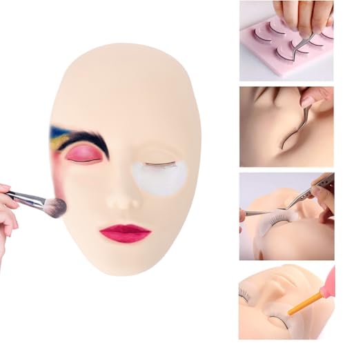 Schminke Trainingsköpfe, 3D Tattoo Praxis Haut Silikon Übungshaut Practice Fake Skin Kunsthaut Augenbrauen Übung Weiche Dick Blank Make Up Manuelle Semi Permanent Präsentation Schaufensterpuppe Kopf