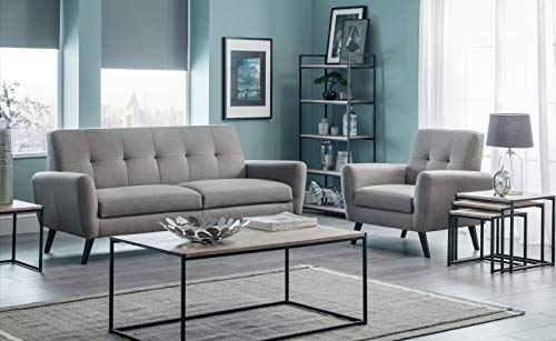 Julian Bowen Monza Grey Linen 2 Seater Sofa - 7