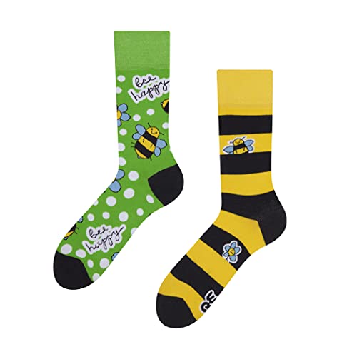 Dedoles Socken Kinder Mädchen Jungen Baumwolle viele lustige Designs Weihnachtssocken 1 Paar, Farbe Grün, Motiv Bienen, Gr. 23-26