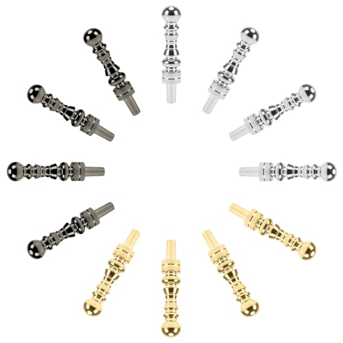 12pcs Metal Cribbage Pegs Fit Cribbage 1/8 Holes, Unique Crib Board Pegs Scoring Pins Crib Accessories for Family Friends Traditional Board Game (Gold, Silver, and Black)