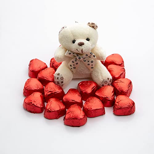 Carian's Bistro Chocolate Gift Box, Mother's Day Gift, 18 Pieces Gourmet Milk Chocolate Hearts With Teddy Bear Gift (Bear & Love) #TOP2