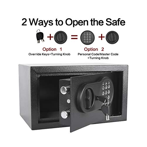 خزنة من اليام، مقاس 31 × 20 × 18 سم مع ضوء LED يعمل بالحث، خزنة أمان رقمية إلكترونية بهيكل فولاذي للمنازل والفنادق والمكاتب