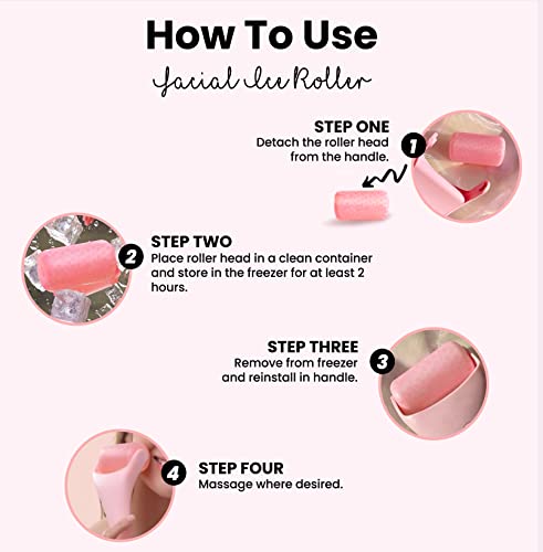 Roselynboutique Cryotherapy Ice Roller For Face Wrinkles Fine Lines Puffiness Massager Facial Skin Care Tools Self Care Gifts For Men Women (Pink) #TOP3