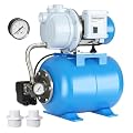 FOTING 1.5HP Shallow Well Pump with Pressure Tank, 1340GPH Automatic Irrigation Water Booster Jet Pump, Water Pumps Booster System 164FT 115V for Home Garden Lawn Farm, Blue