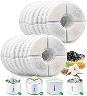 VinDox Cat Water Fountain Filters 16 Pack Cat Fountain Filter Replacement, 3 Triple Filtration System, Activated Carbon Filters for 81oz/2.4L Automatic Cat Fountain
