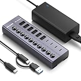 Interrupteur marche/arrêt indépendant - Contrôle pratique des appareils : l'interrupteur marche/arrêt indépendant spécialement conçu pour chaque port vous facilite le contrôle quotidien de vos périphériques, sans avoir à brancher et débrancher constamment. Prend également en charge la fonction d'échange à chaud, ce qui vous permet de connecter et de déconnecter des appareils en toute transparence sans avoir à redémarrer le hub. Cela simplifie la gestion des périphériques et augmente considérablement votre efficacité de travail.