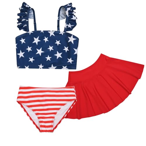 Image of CHILDRENSTAR Girls Tankini Swimsuit with Skirt 3 Pieces Bikini Bathing Suit