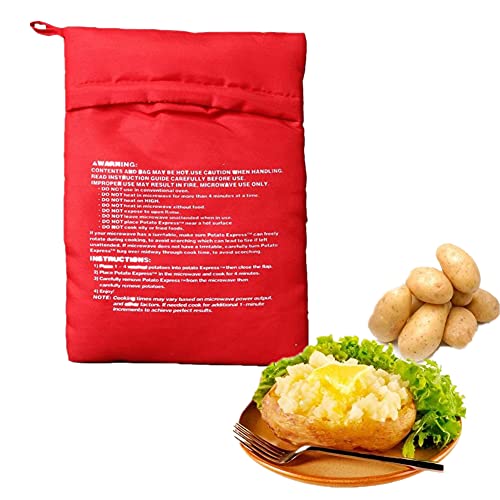 2 Pack Microwave Potato Bag Reusable Red Reusable Microwave Cooker Potato Pouch Baked Potatoes Bag Just in 4 Minutes — view 4