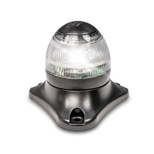 White LED Marine Navigation Anchor All-Round Boat Light [USCG ABYC A-16 3NM] [IP66 Waterproof] [Chrome & ABS] 3 Nautical Mile Visibility Fold Down Stern Light for Fishing Boat Yacht Pontoon