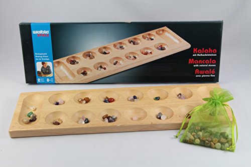 Preisvergleich Produktbild Kalaha - Halbedelsteinspiel 2x8 Reihen, 46x14 cm, Weible