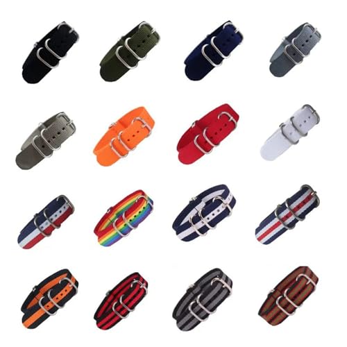 Bracelet montre nylon interchangeable 18mm 22mm multicolore
