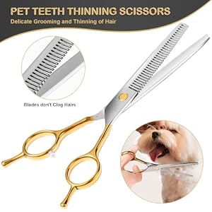 6 in 1 Dog Grooming Scissors Set - Durable Stainless Steel Golden Dog Grooming Shears Curved, Thinning & Straight - Poodle Grooming Kit Dog Groomer Gifts with Safe Tips for Home DIY/Professional Use 6 in 1 Dog Grooming Scissors Set – Durable Stainless Steel Golden Dog Grooming Shears Curved, Thinning & Straight – Poodle Grooming Kit Dog Groomer Gifts with Safe Tips for Home DIY/Professional Use