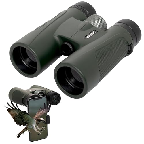 10x42 Ultra HD Binoculars for Adults High Powered with Phone Adapter, Large View Binoculars with Clear Low Light Vision with BAK4 Prism FMC Lens