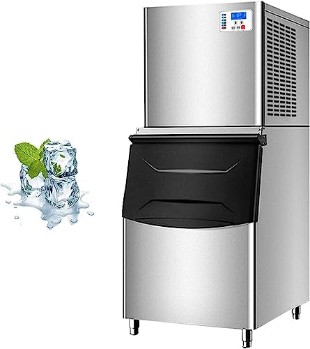 Ice Cube Makers, Commercial Ice Maker Machine,Under Counter Ice Maker with 300-1100Lbs/24H,Fully-Automatic Freestanding Commercial Clear Cube Ice Make, 1000W-2400W,440lbs
