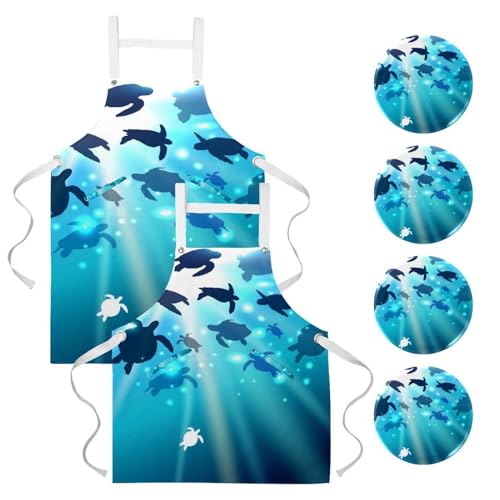 Tablier de cuisine lot de 2 imperméable pour nettoyage et pâtisserie