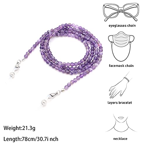 Kai Top Eyeglasses Chain Sunglasses Chain Fashion Natural Stone Beaded Mask Lanyard Chain Face Mask Holder Chain For Women Men, Universal #TOP2