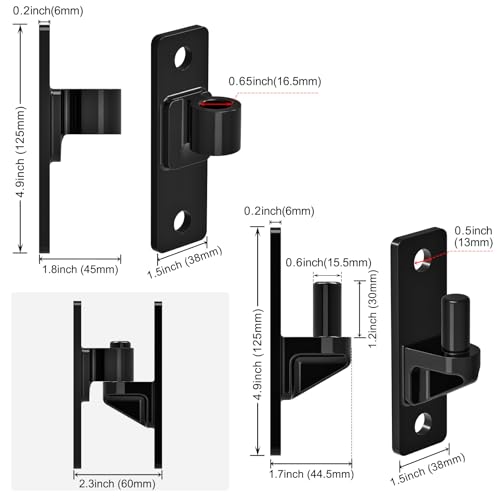 Image of Insaga Heavy Duty Gate Hinges,2Pack High Strength Steel with E-Coating Finish, 6mm Thick Rustproof Hinges for Farm Gates, Chain Link Fences, Barns, Sheds & Driveways (4.9 inchx1.5 inch)