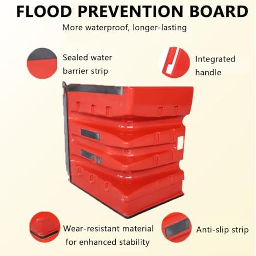 L-Shaped Flood Barrier Set, 3 PCS Quick-Install Snap Together ABS Plastic Water Prevention Panels for Garage, Subway, Office Flood Protection
