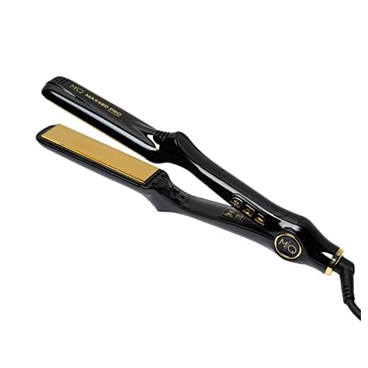 MQ HAIR - Chapinha Profissional MAX 480°F - Prancha Bivolt, Design Anatômico, Ultra Suave, Efeito Espelho - Apenas 3 Passadas, Controle de Temperatura em 17 Níveis, Alisamento Perfeito - Black