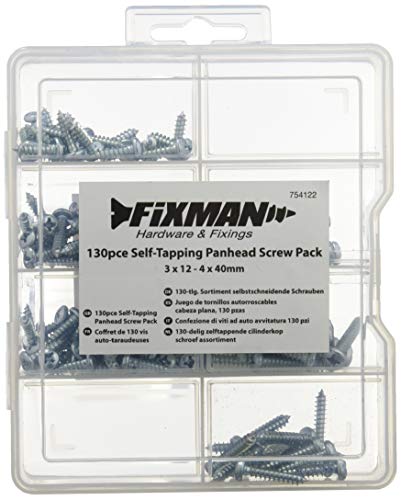 Image of Fixman 754122 Assorted Self-Tapping Panhead Screws 130-Piece Set