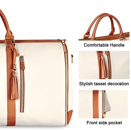 Garment-Bags-for-Travel-Convertible-Carry-on-Garment-Bag-Large-Duffle-Bags-for-Women-2-in-1-Hanging-Suitcase-Suit-Water-Resistant-Duffel-Travel-Bags-with-Shoe-Pouch-Beige