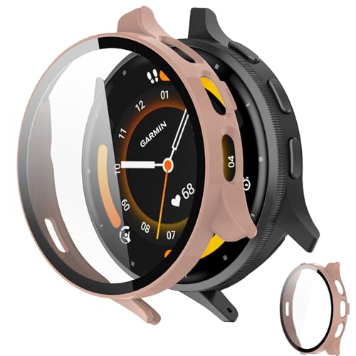 INIAYOH For Garmin Venu 3S �J�o�[ �K�[�~�� Venu 3S �ی�P�[�X �����K���X�t�B����+���ϏՌ�PC�t���[�� ���˒ጸ �w��h�~ �y�ʃX�����݌v (�s���N)