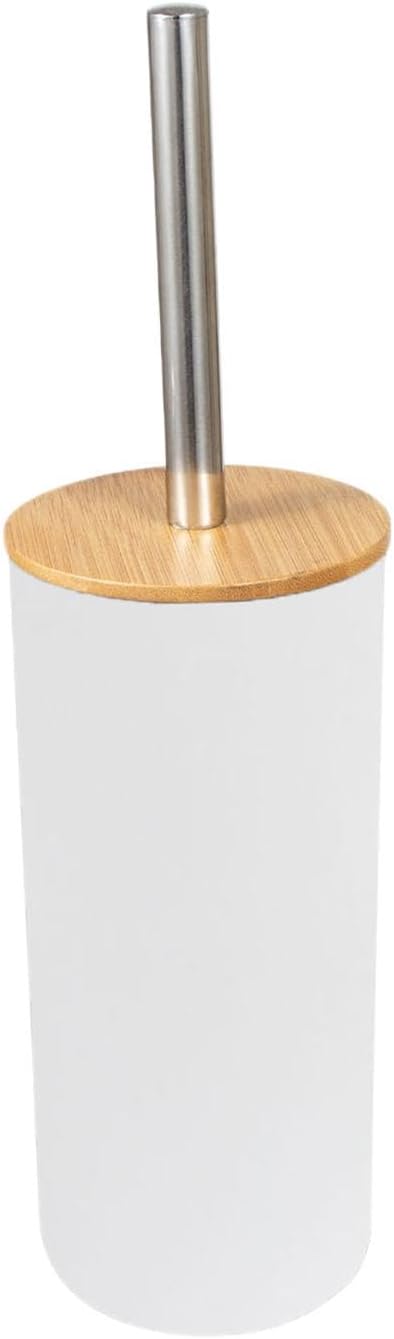 Fenteer Toilet Brush and Holder, Bathroom Supplies, Bathroom Gadgets, Space Saving Toilet Bowl Cleaners Toilet Brush Set, Cleaning Toilet Bowl Brush Set, White