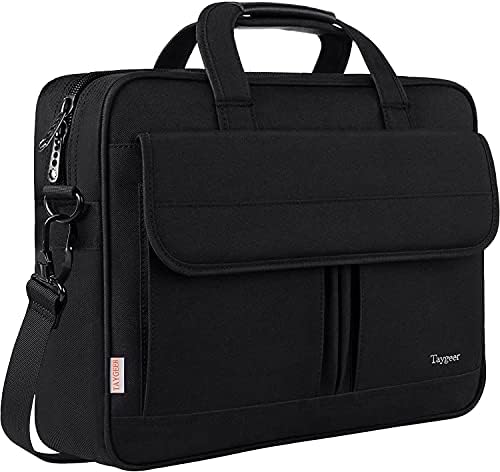 Taygeer Laptop Bag 17 inch, Large Business Water Resistant Briefcase for Man Women Protective Office Bag with Shoulder Strap Work Computer Bag for Laptop Notebook Travel School, Black