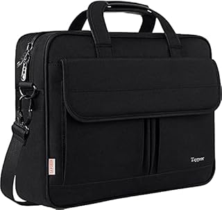 Taygeer Laptop Bag 17 inch, Large Business Water Resistant Briefcase for Man Women Protective Office Bag with Shoulder Strap Work Computer Bag for Laptop Notebook Travel School, Black