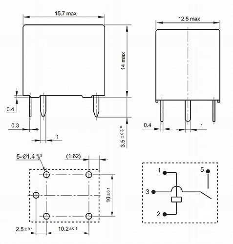 Relais CMA51-S-DC12V A 4 broches pour réparer circuit imprimé auto 20A