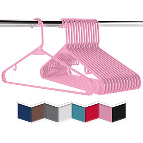 Plastic Clothes Hangers Heavy Duty - Durable Coat And Clothes Hangers - Lightweight Space Saving Laundry Hangers - Perfect Dorm Room Essentials For College Students Guys, Boys Or Girls - 40 Pack Pink #TOP1