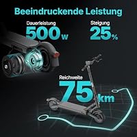 Odys Ultron i75 E-Scooter mit Straßenzulassung und Blinker (Offroad Vollfederung, 20 km/h, 75 km Reichweite, 25% Steigung, klappbar) E-Roller mit Straßenzulassung Elektroscooter Elektroroller – Ansicht 2