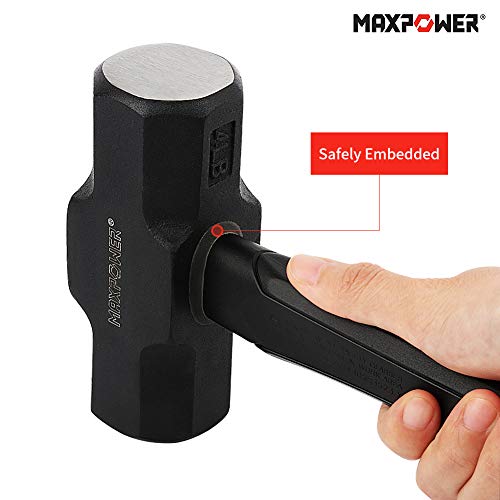 Maxpower 4Lb Sledge Hammer, Steel Head, 12-Inch Fiberglass Handle Shock-Resistant #TOP2
