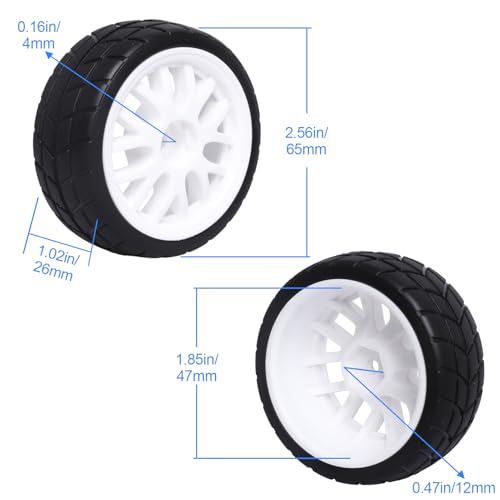 4X RC Tires & Wheels Rims Sets Y Shaped Width:26mm 12mm Hex Drive Hub for 1/10 Scale On Road Touring Racing