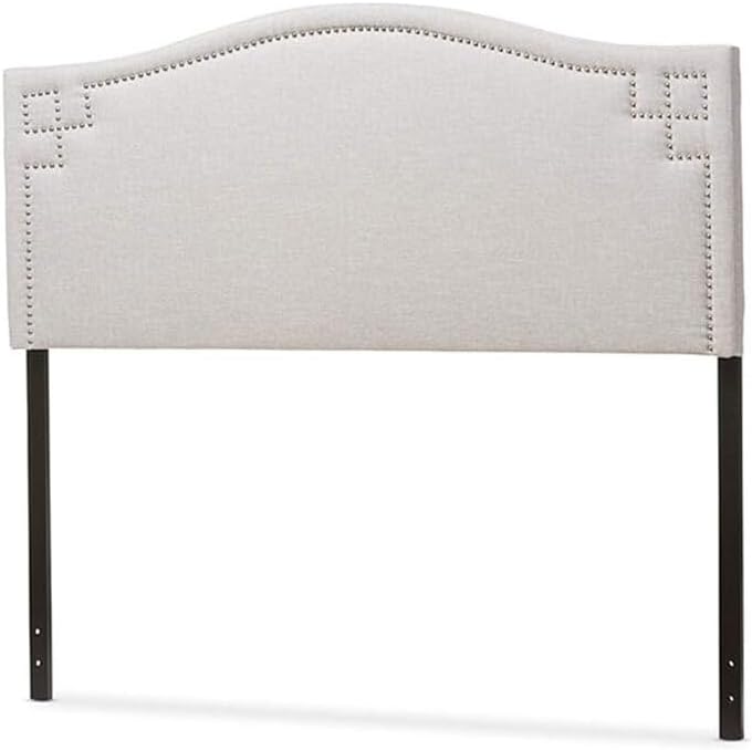 HomeStock Asian Allure Modern and Contemporary Fabric Upholstered Headboard, Versatile Headboards for All Platform Beds, Modern Headboards for Bedrooms Grey/Queen