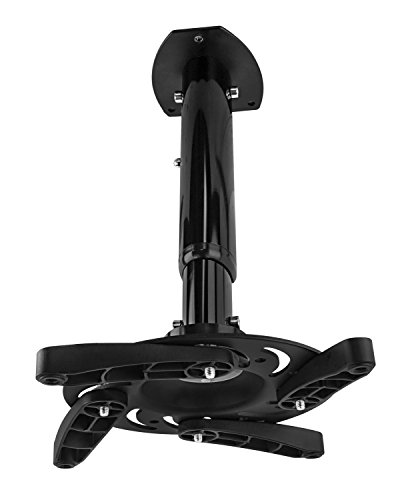 Mount-It! Projector Ceiling Mount Universal Bracket for Epson, BenQ, Optoma, Viewsonic Projectors, Height Adjustable Pole and Arms, Black (MI-602B) - Thumbnail 6
