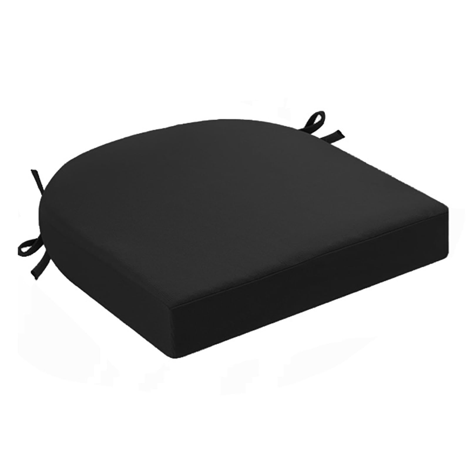 DRXRD Outdoor Chair Cushions,Waterproof & Fade Resistant Patio Furniture Cushions,Round Corner Seat Cushion Pads with Removable Cover for Garden Yard Lawn black 45 * 45 * 8cm