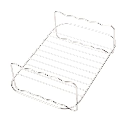 Rack de fritadeira de cesta dupla de aço inoxidável, rack de fritadeira retangular de grau alimentíc